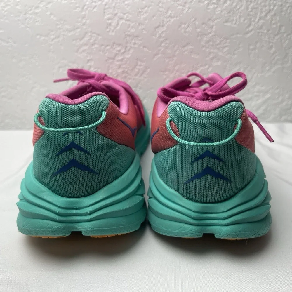 Hoka One One Rincon 3 Womens Size 9.5 Pink Blue Athletic Running Shoes Sneakers